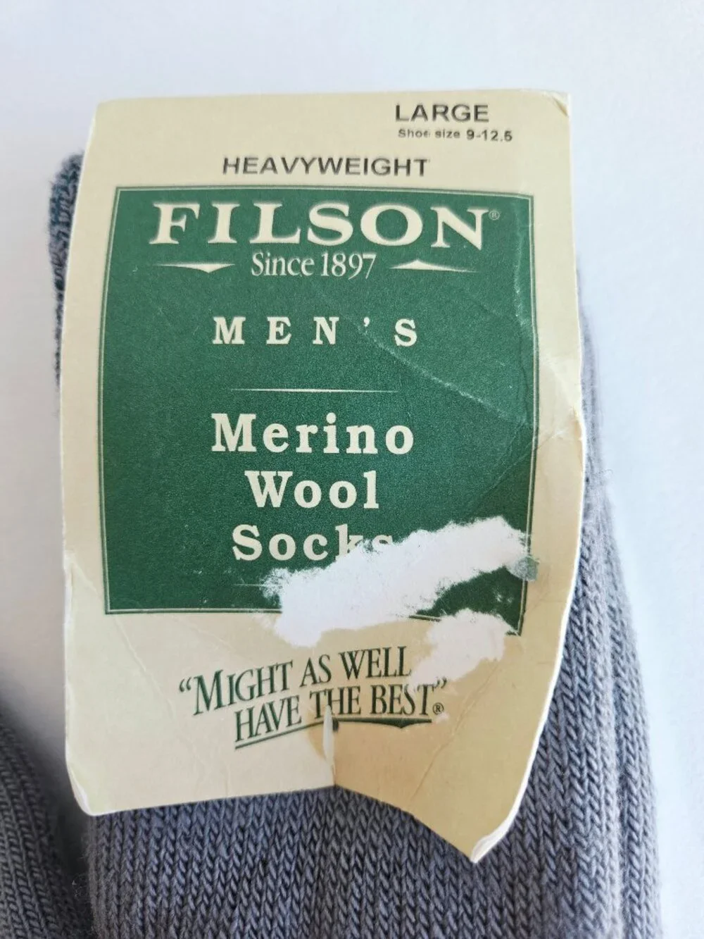 NEW FILSON Made in USA Merino Wool Socks Heavyweight Over the Calf Dark Grey